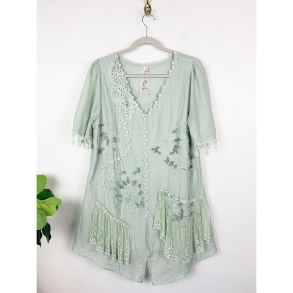 Pretty Angel Dresses & Skirts - Pretty Angel Pistachio Green Boho Fairy Gypsy Top/Mini Dress Sz L